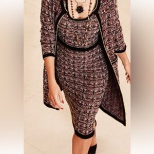 Eva Mendes for New York & Company Textured Knit Top and skirt (no jacket)